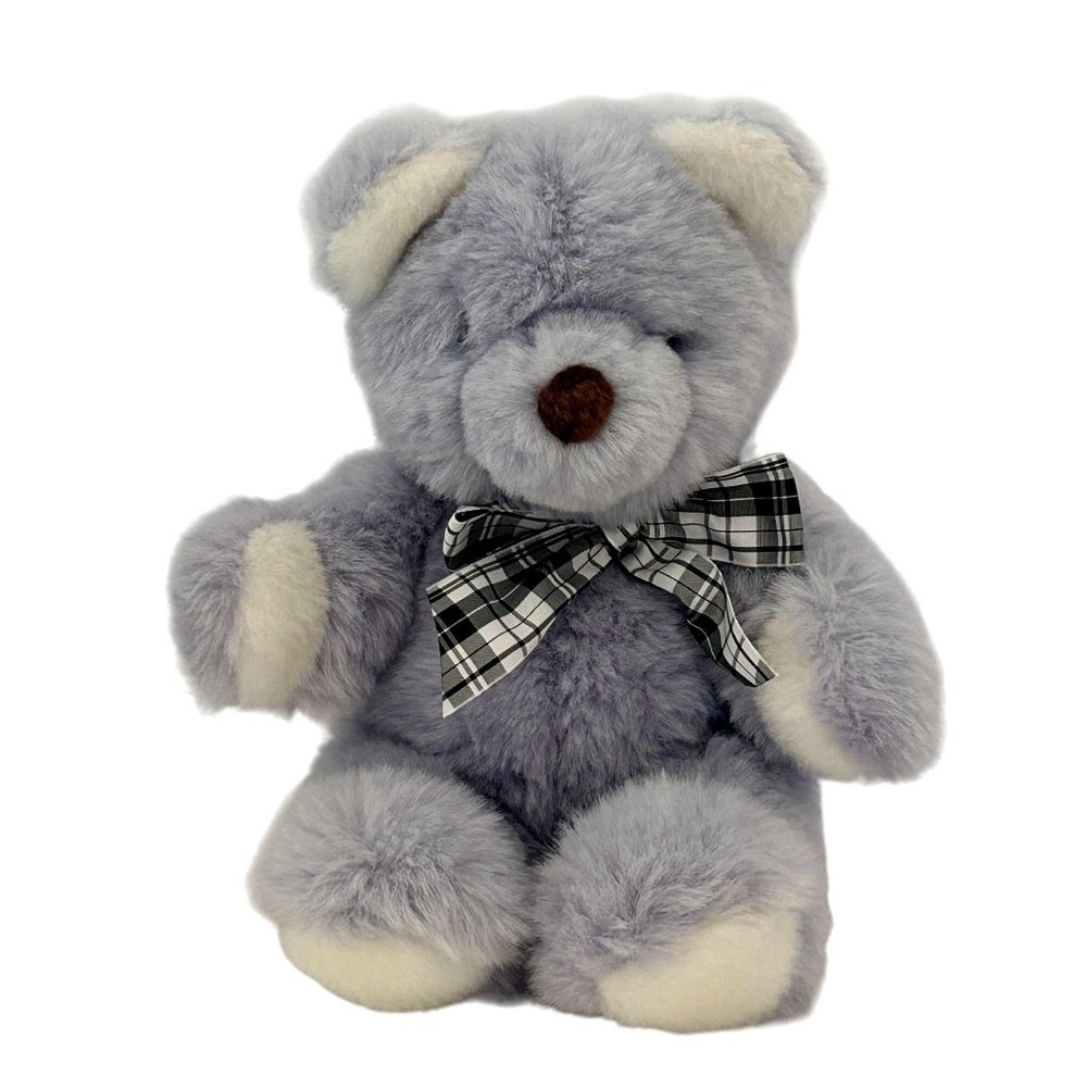 Vintage Gund Plush Bear My First Teddy Stuffed Animal Purple Lavender Bow Soft‎